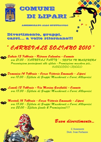 Carnevale 2010, il programma