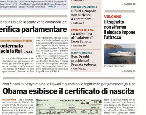 Gazzetta del Sud, Eolie ancora in prima pagina
