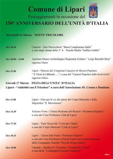 Unità d'Italia, spettacoli a Lipari